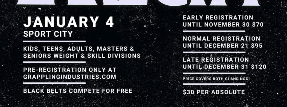 Grappling Industries SALT LAKE CITY tournament banner