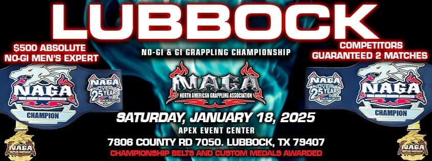 NAGA Lubbock Grappling Championship tournament banner