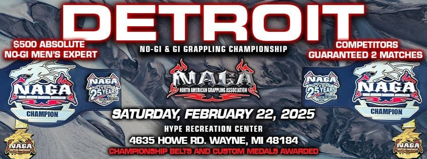 NAGA Detroit Grappling Championship tournament banner