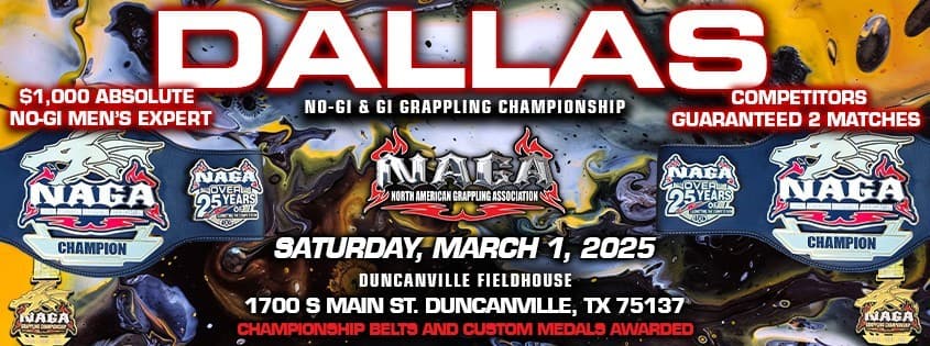 NAGA Dallas Grappling Championship tournament banner