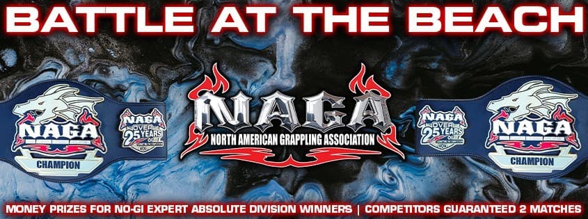 NAGA Battle at the Beach Kids (13 & Under) Grappling Championship tournament banner